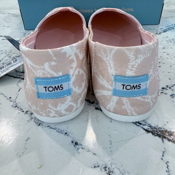 TOMS Alpargata Cloudy Pink Patchwork Batik Slip on Flats Size 10 - Picture 3 of 5